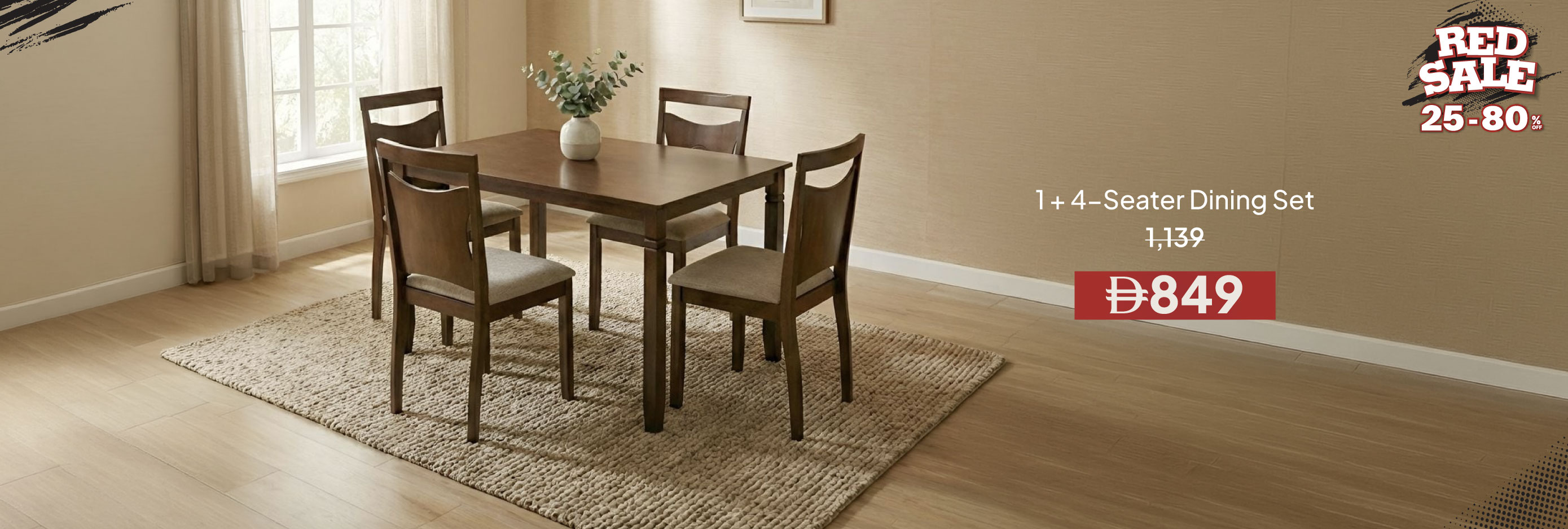 RSU26-DR-CB-1 + 4-Seater Dining Set