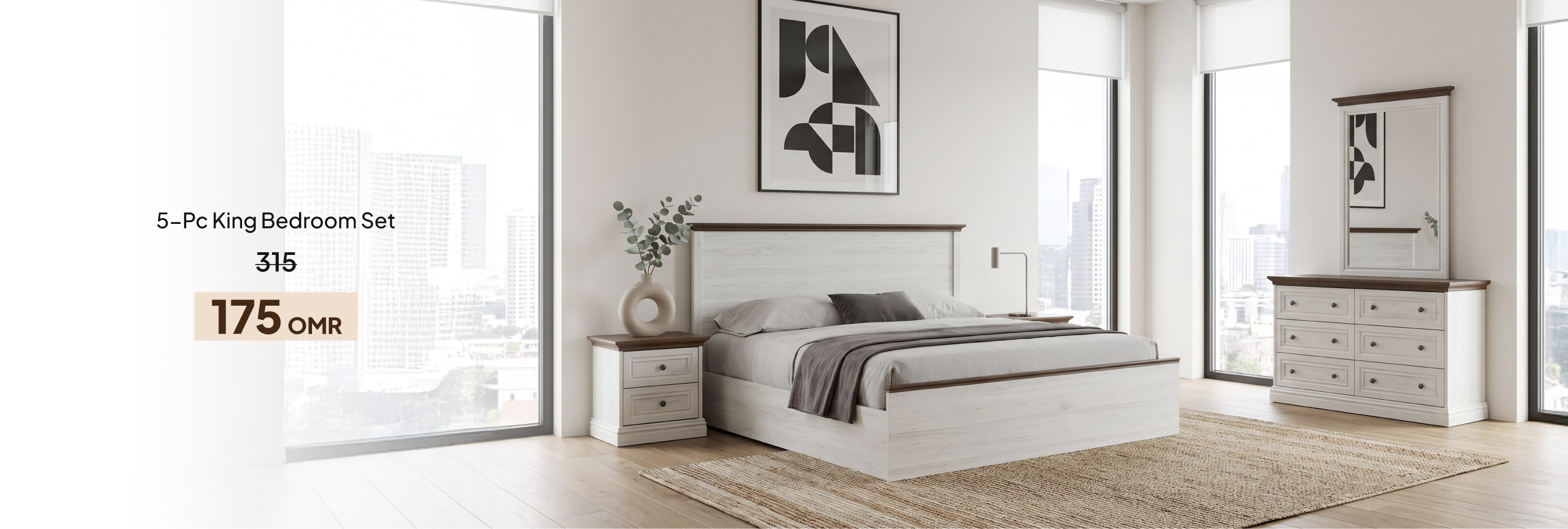 BARO26-BR-CB-5-Pc King Bedroom Set