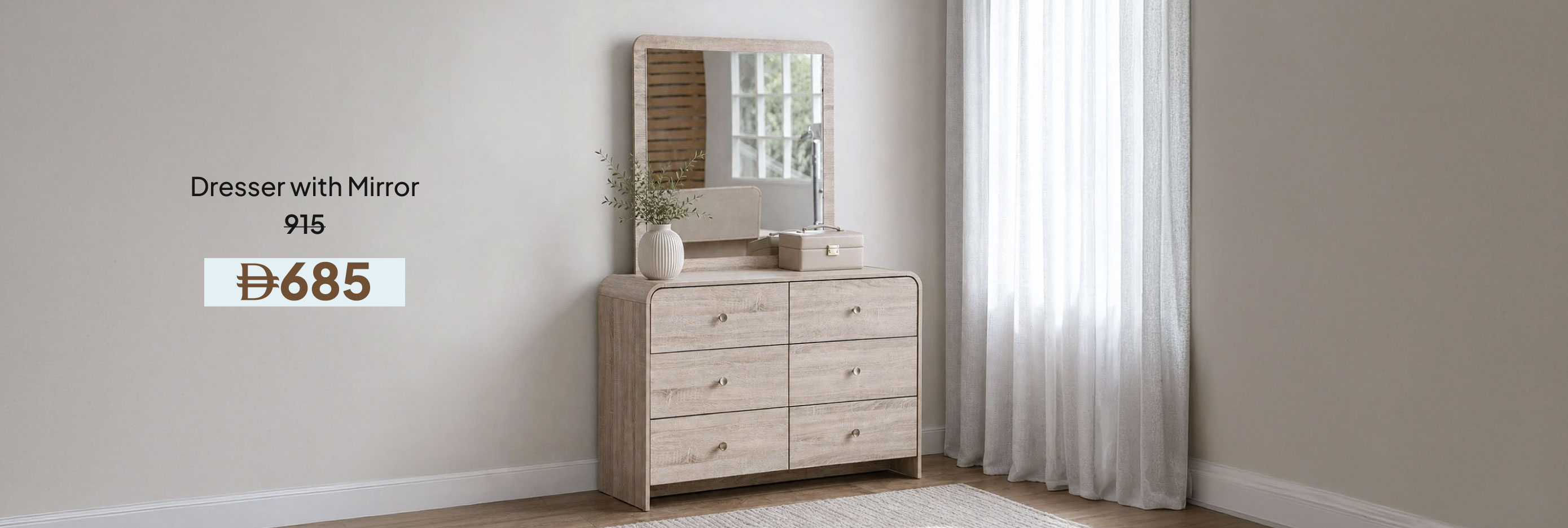 SSU26-BR-CB-Dresser with Mirror