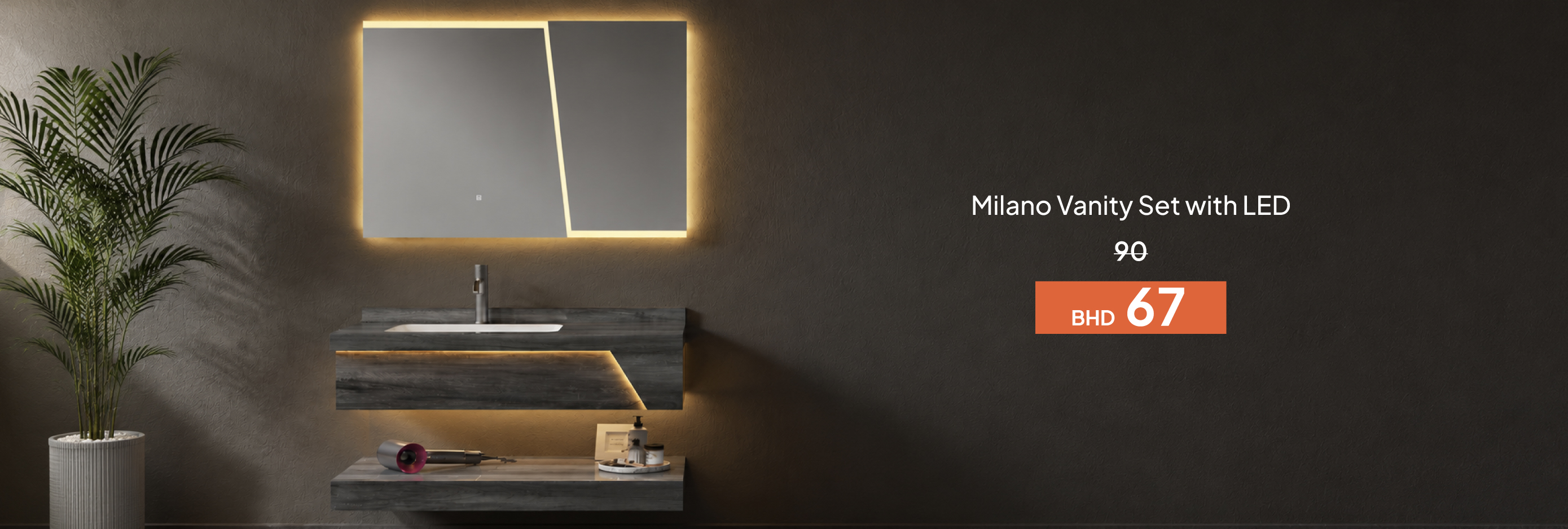 SSSB26-ST-CB-Milano Vanity Set LED