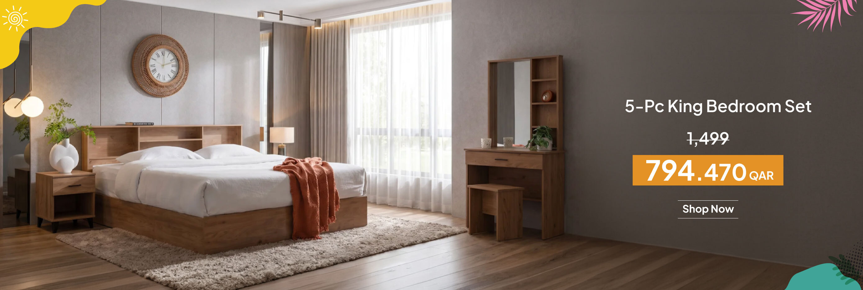 SSQ26-BR-CB-5-Pc King Bedroom Set
