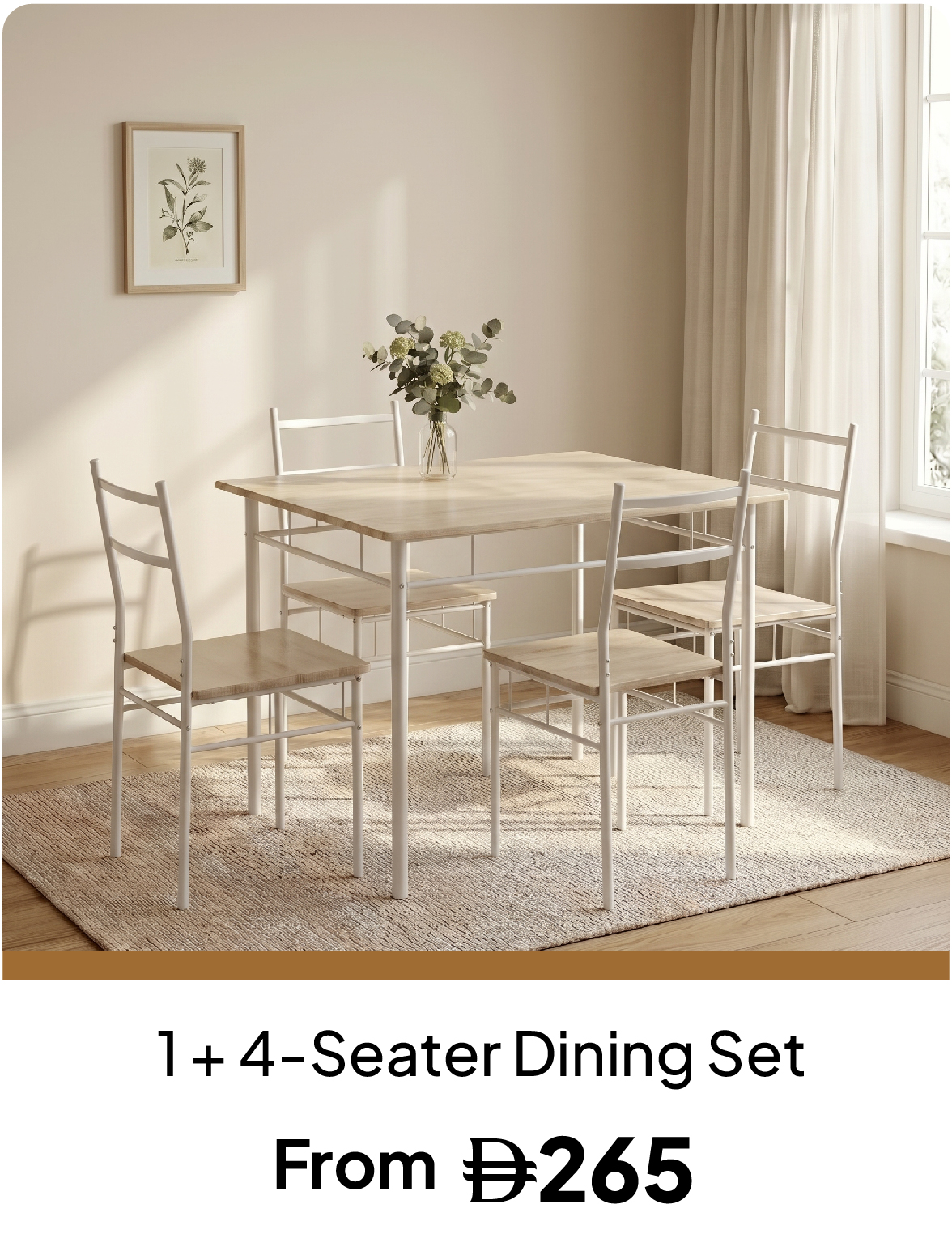 U26-LPE-Slider-1 + 4 Dining Set