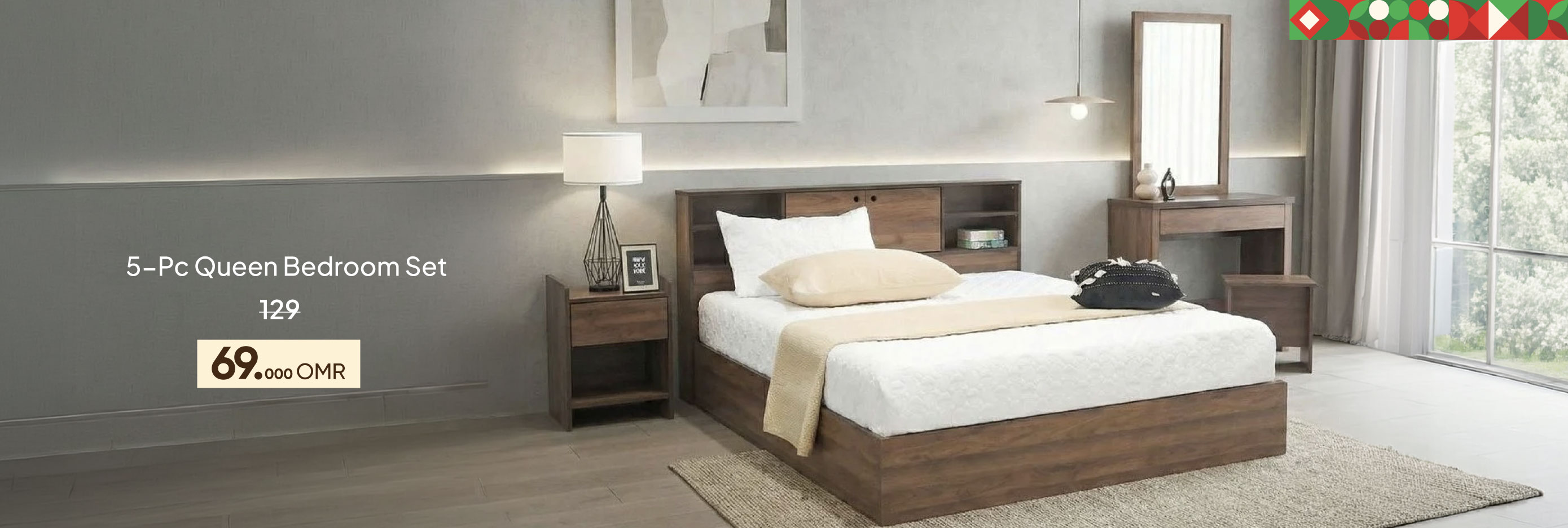 BAAO26-BR-CB-5-Pc Queen Bedroom Set