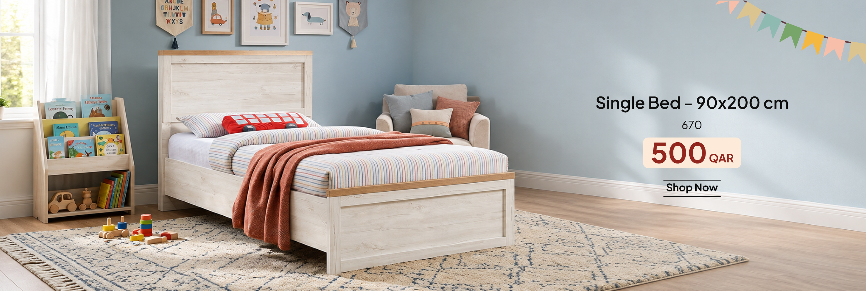HFOQ26-K-CB-Single Bed - 90x200 cm