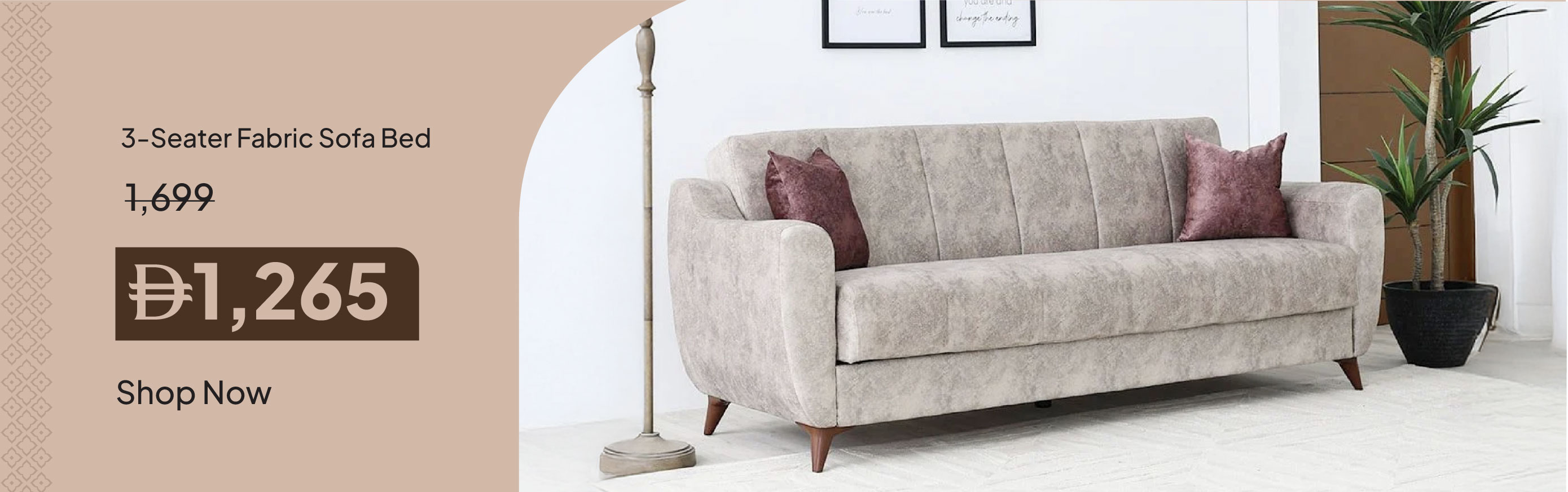 PRU26-LR-King 3-Seater Fabric Sofa