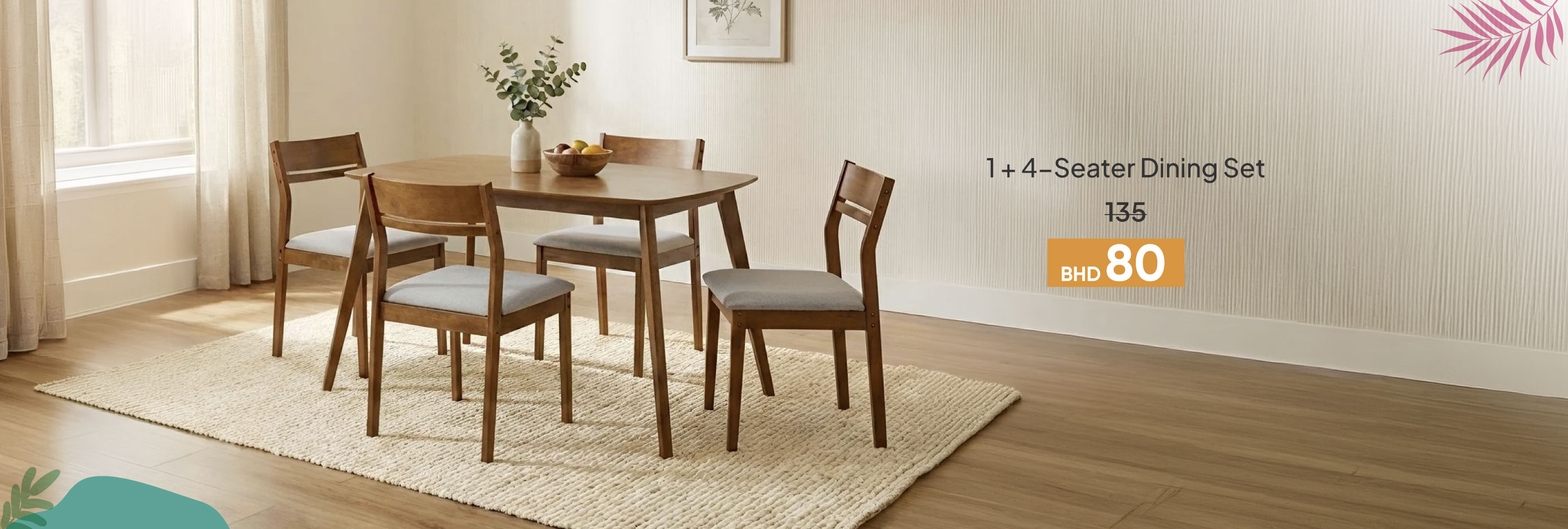 SRSB26-DR-CB-1+4-Seater Dining Set