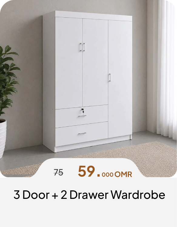 DABO26-SD- 3Door + 2Drawer Wardrobe