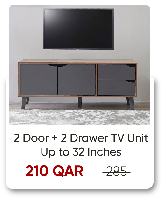 SOQ26-SD-2D+2 Drwr TV Unit Upto 32"