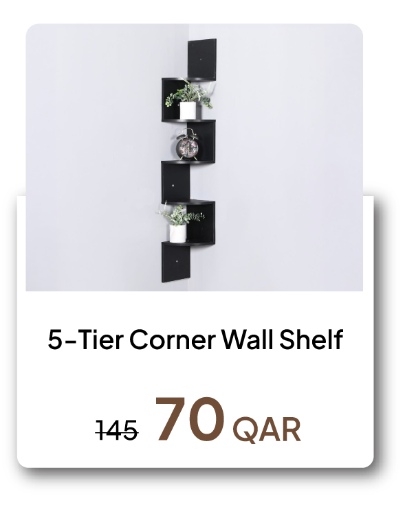 HFOQ26-SD-5-Tier Corner Wall Shelf
