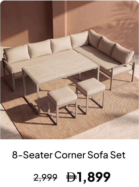 GRLPU26-DB-L-8-S Corner Sofa Set 