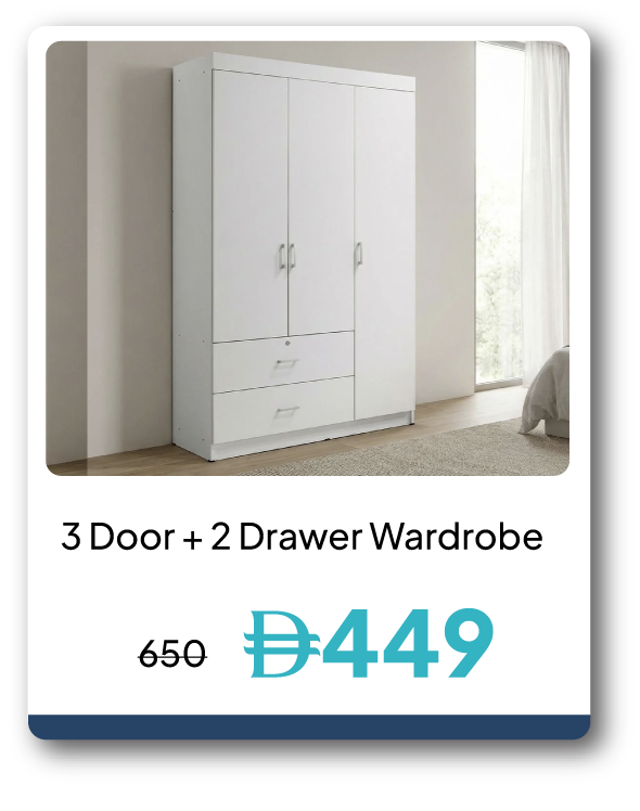 PWU26-SD-3 Door+ 2 Drawer Wardrobe