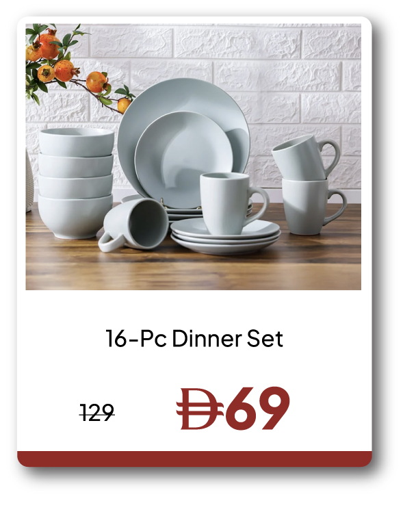 EHU26-SD-16-Pc Dinner Set Grey