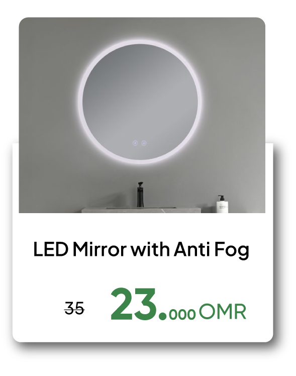 BAAO26-C&C-LED Mirror w/ Anti Fog 