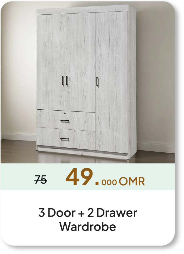 NASO26-SD-3Door + 2 Drawer Wardrobe