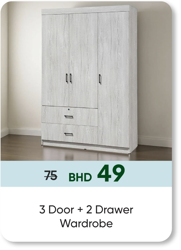 HSSB26-SD-3 Door + 2Drawer Wardrobe