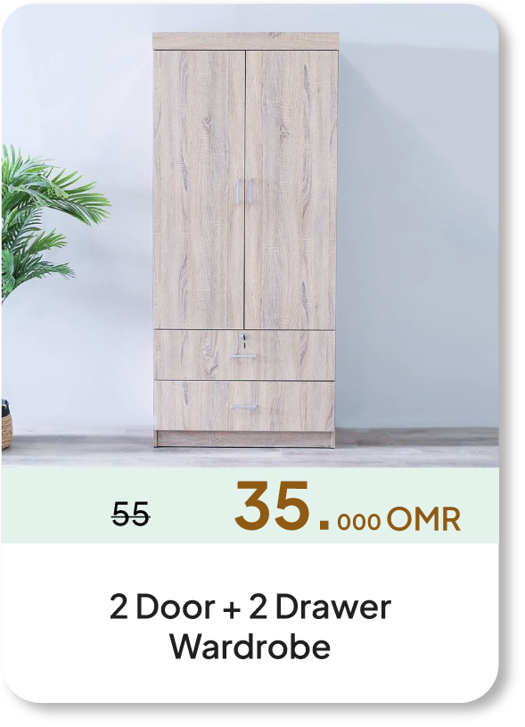 NASO26-SD-2 Door + 2Drawer Wardrobe