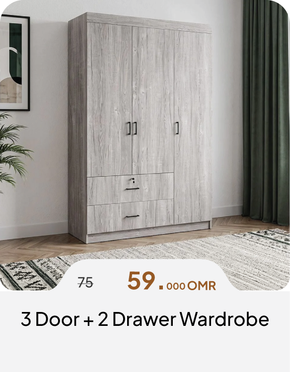 BAHO26-SD-3Door + 2 Drawer Wardrobe
