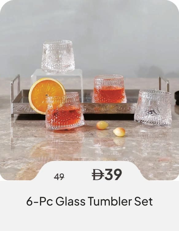 HFU26-SD-6-Pc Glass Tumbler Set