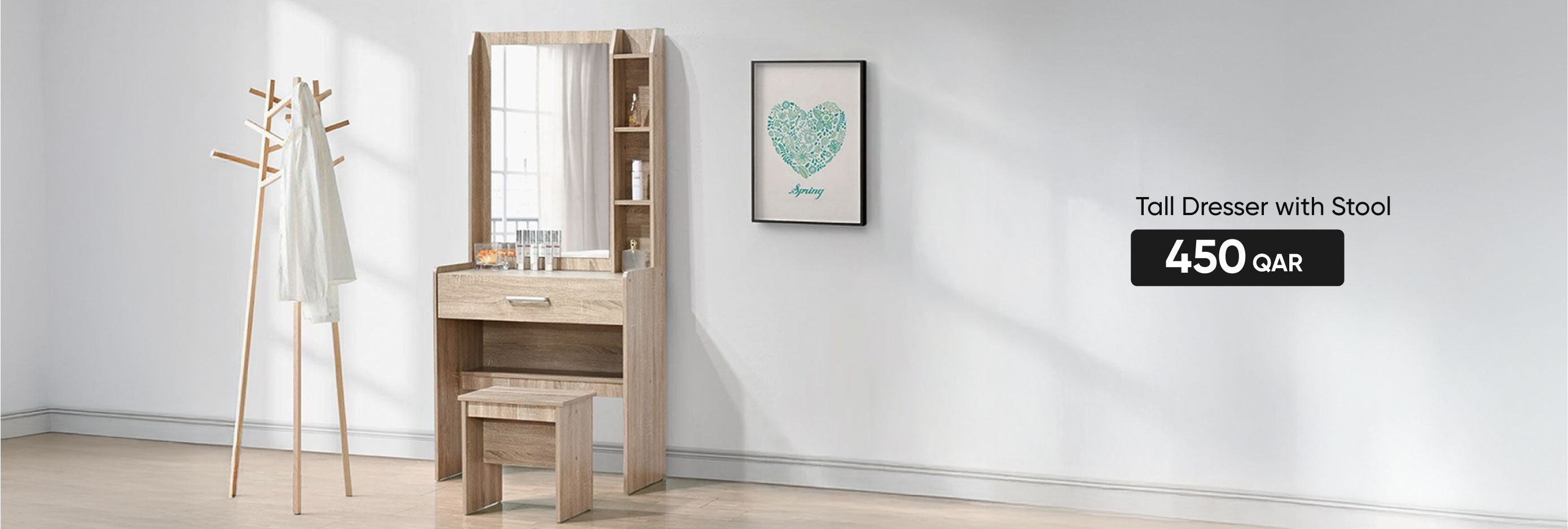 Q26-CB-BRA-Tall Dresser with Stool