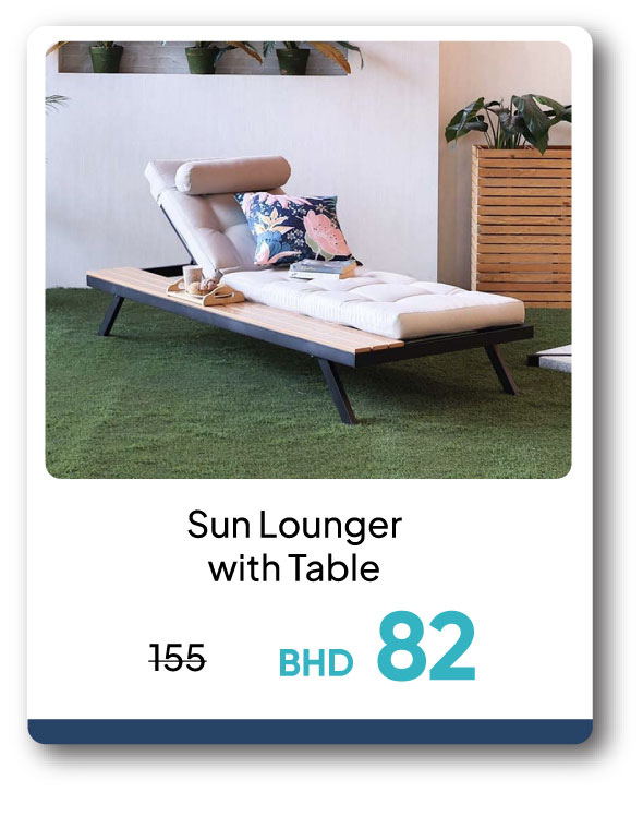 PWB26-SDF-Sun Lounger with Table