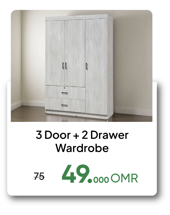 BAAO26-SD-3Door + 2 Drawer Wardrobe