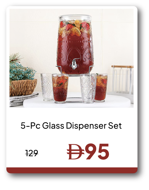 EHU26-SD-5-Pc Glass Dispenser Set
