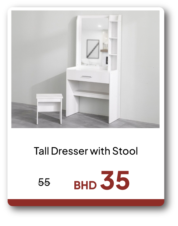 EHB26-SD-Tall Dresser with Stool