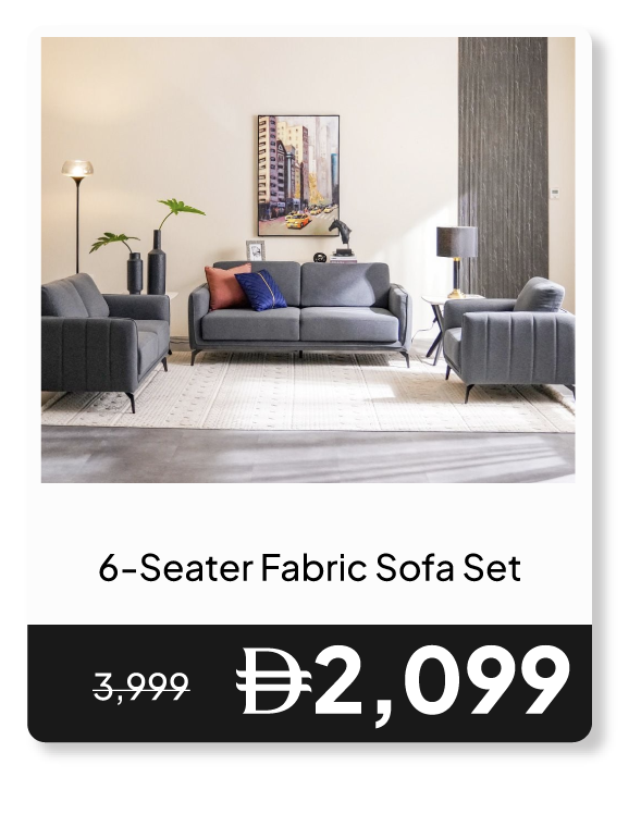 RSU26-SD-6-Seater Fabric Sofa Set