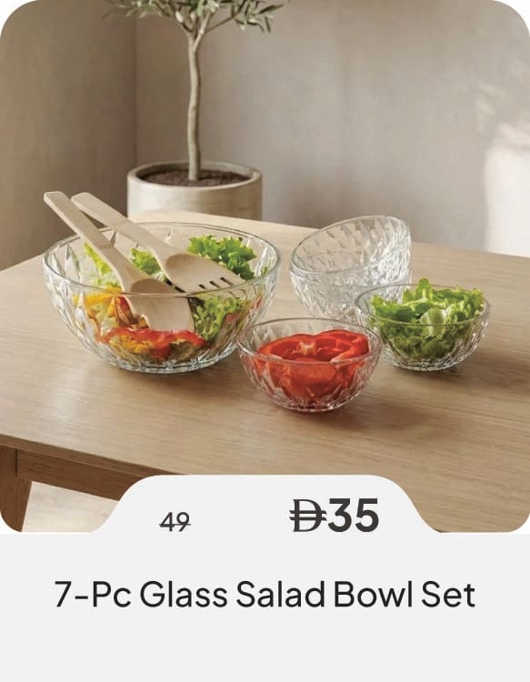 HFU26-SD-7-Pc Glass Salad Bowl Set