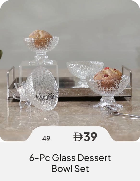 HFU26-SD-6-Pc Glss Dessert Bowl Set