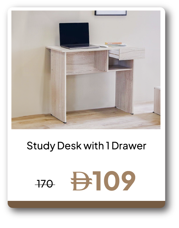 UPR26-SD-Study Desk with 1 Drawer