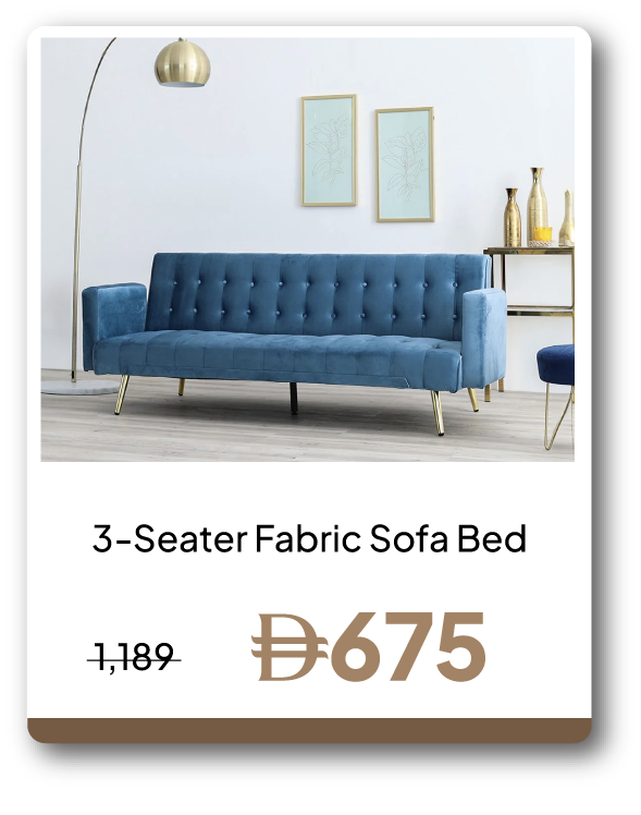 UPR26-SD-3-Seater Fabric Sofa Bed