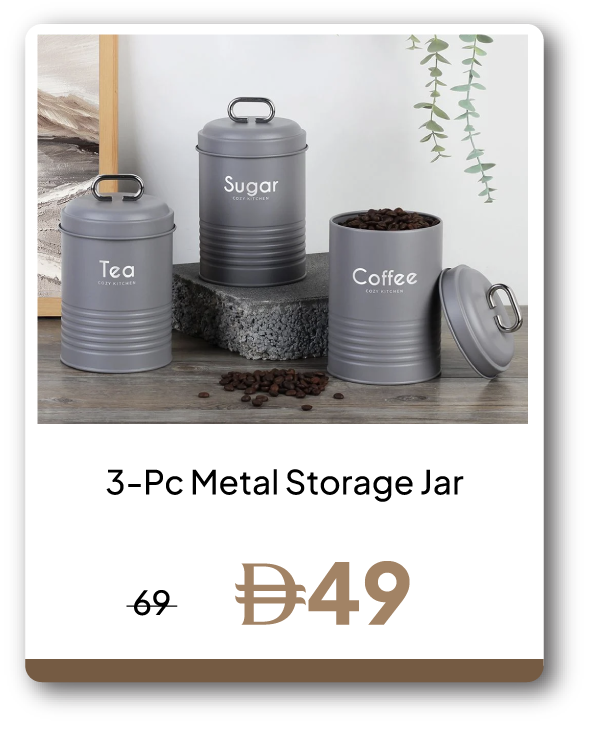 PRU26-SD-C&C-3-Pc Metal Storage Jar