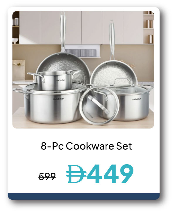 PWU26-SD-C- 8-Pc Cookware Set