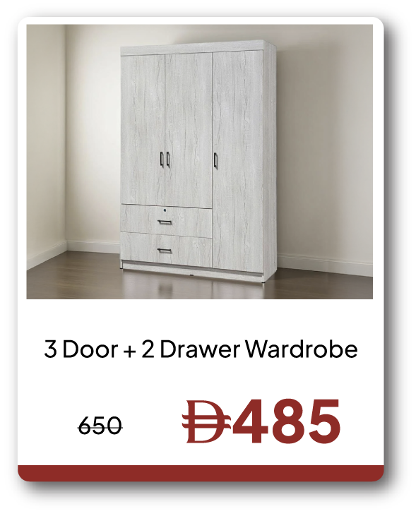 EHU26-SD-3 Door + 2 Drawer Wardrobe
