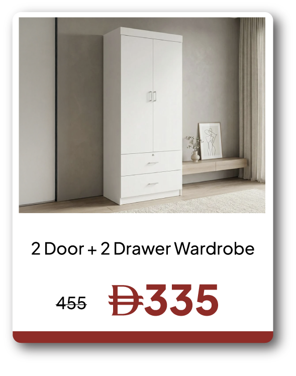 EHU26-SD-2 Door + 2 Drawer Wardrobe