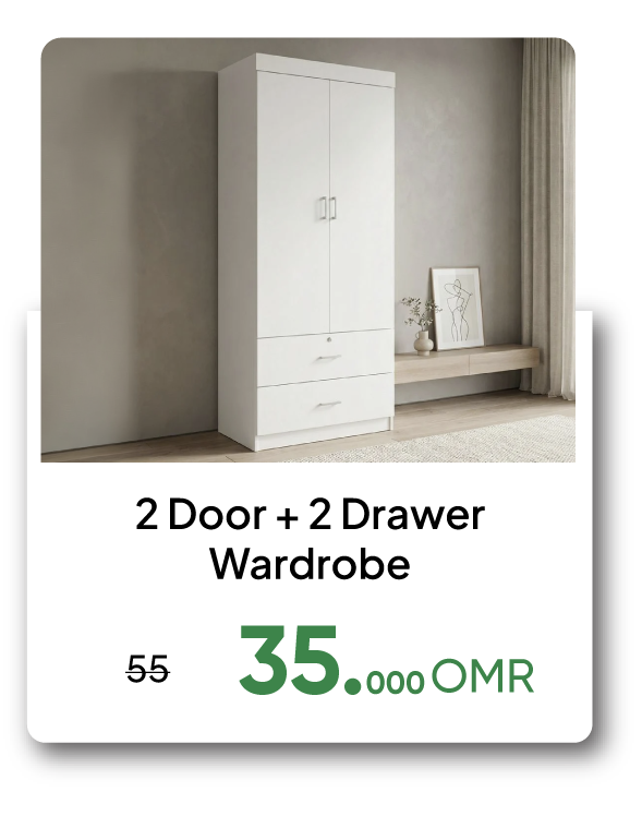 BAAO26-SD-2Door + 2 Drawer Wardrobe