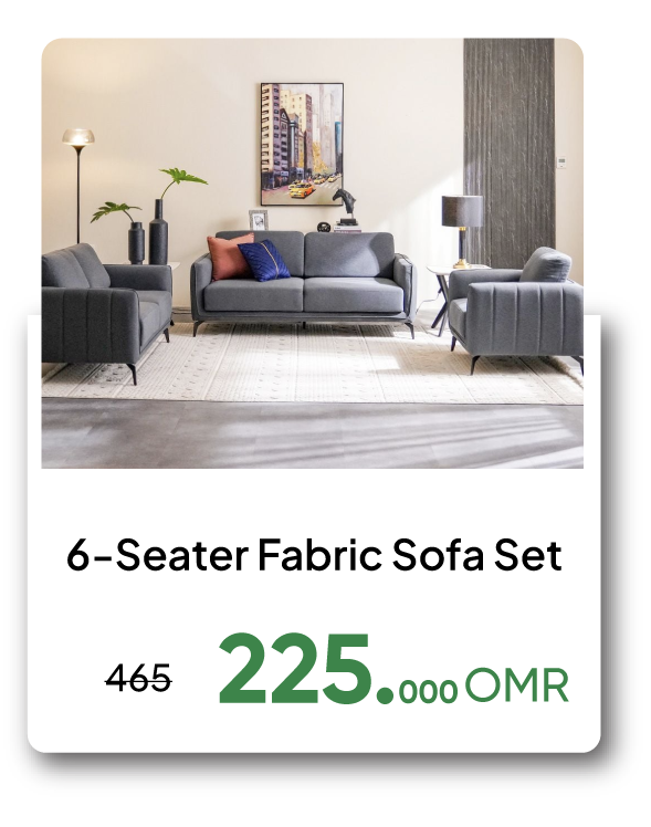 BAAO26-SD-6-Seater Fabric Sofa Set