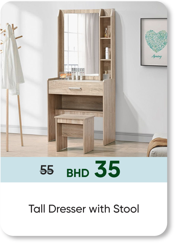 HSSB26-SD-Tall Dresser with Stool