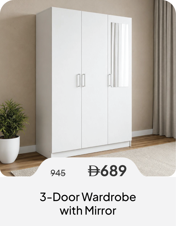 SSSU26-SD-3-Door Wardrobe w Mirror