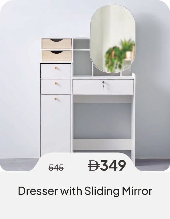 HFU26-SD-Dresser w/ Sliding Mirror