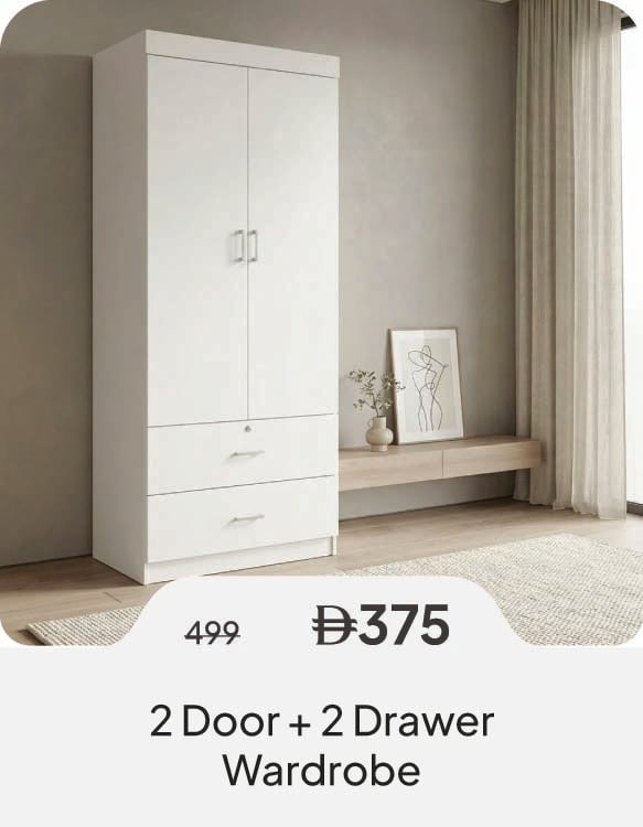 HFU26-SD-2 Door + 2 Drawer Wardrobe