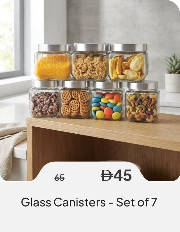 HFU26-SD-Glass Canisters - Setof 7 