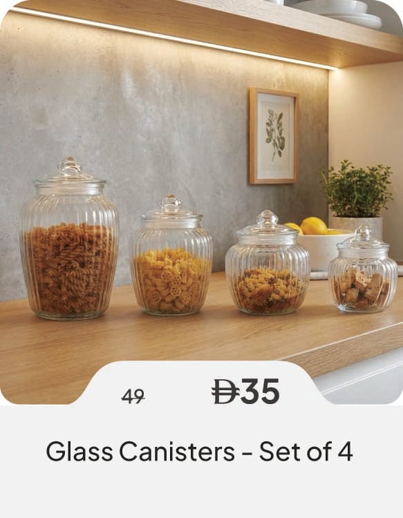 HFU26-SD-Glass Canisters - Setof 4 