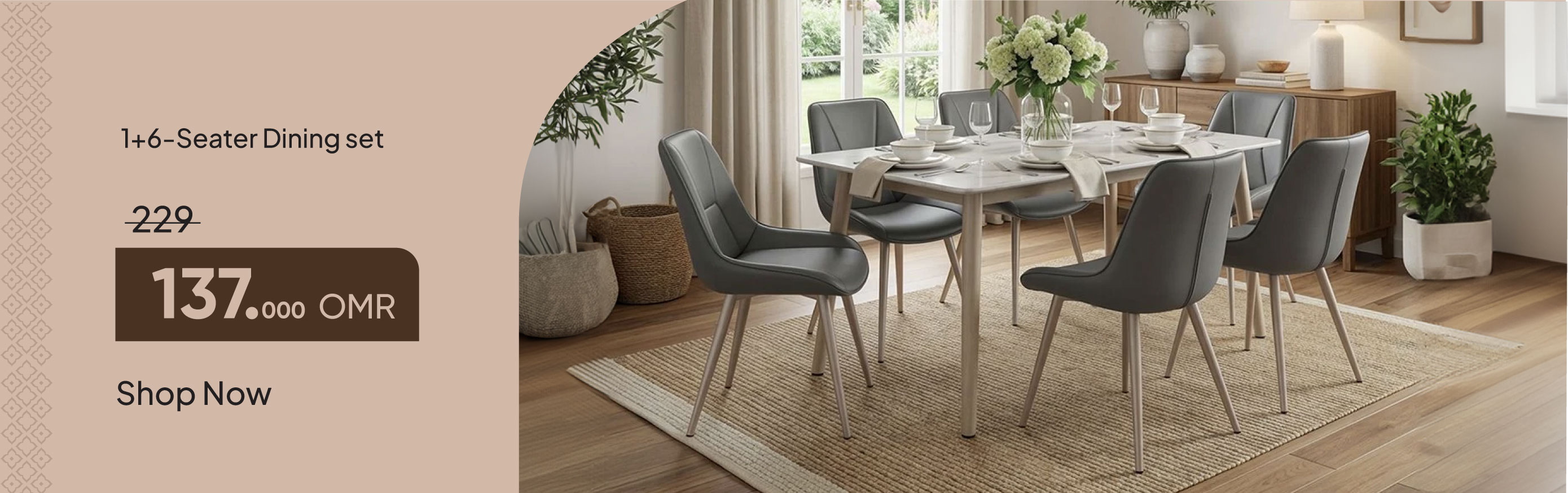 PRO25-DR-CB-1+6-Seater Dining set