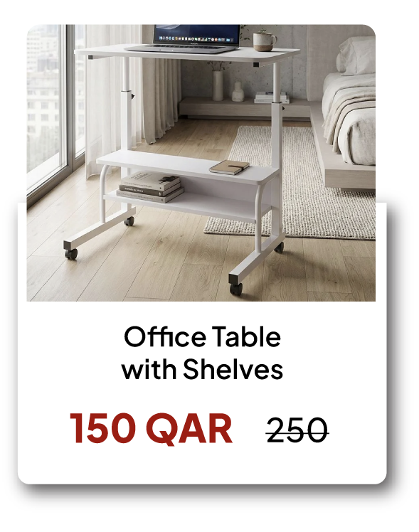 SOQ26-SDJ-Office Table with Shelves