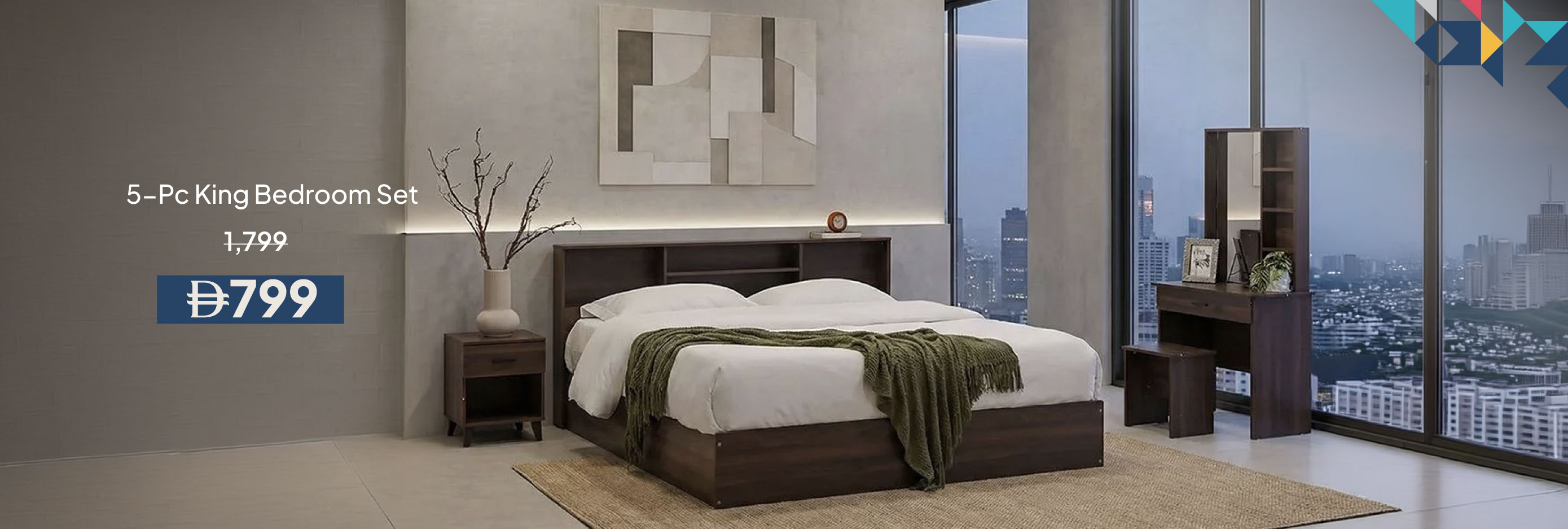 PWU26-BR-CB-5-Pc King Bedroom Set