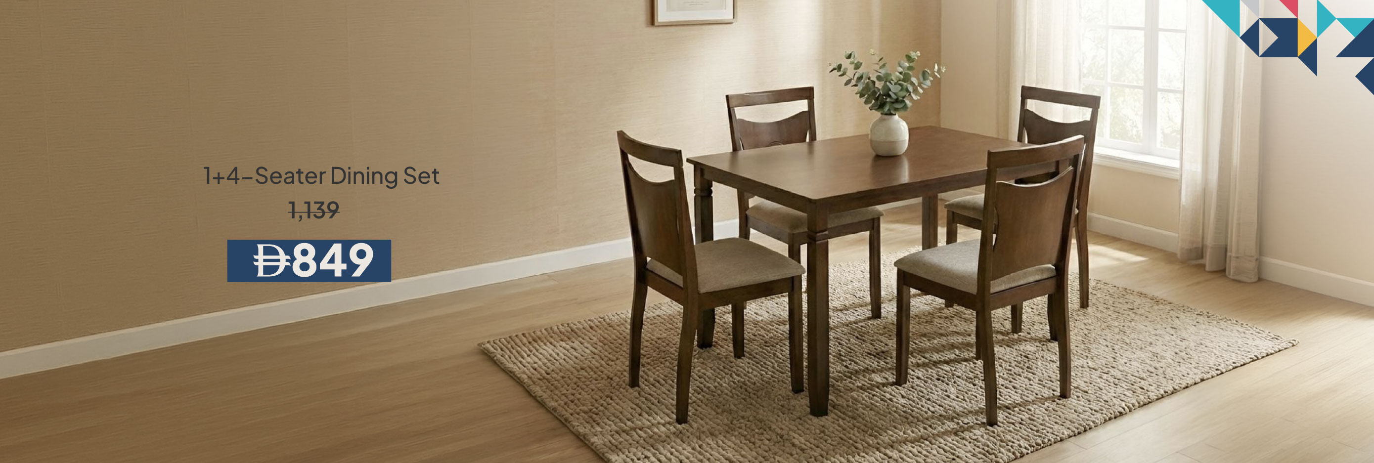 PWU26-DR-CB-1+4S Dining Set
