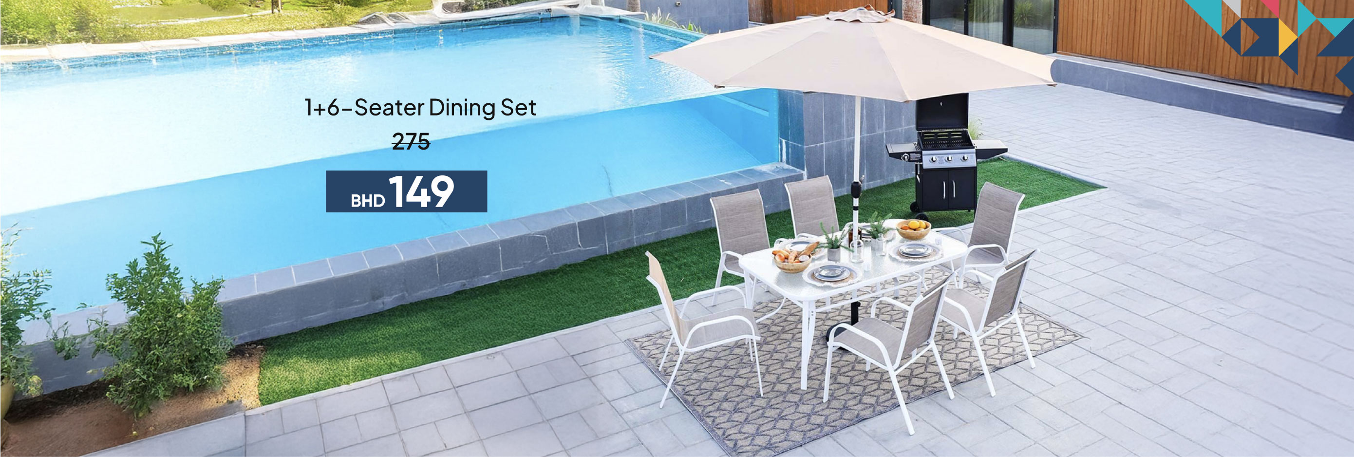 PWSB26-OD-CB- 1+6-Seater Dining Set