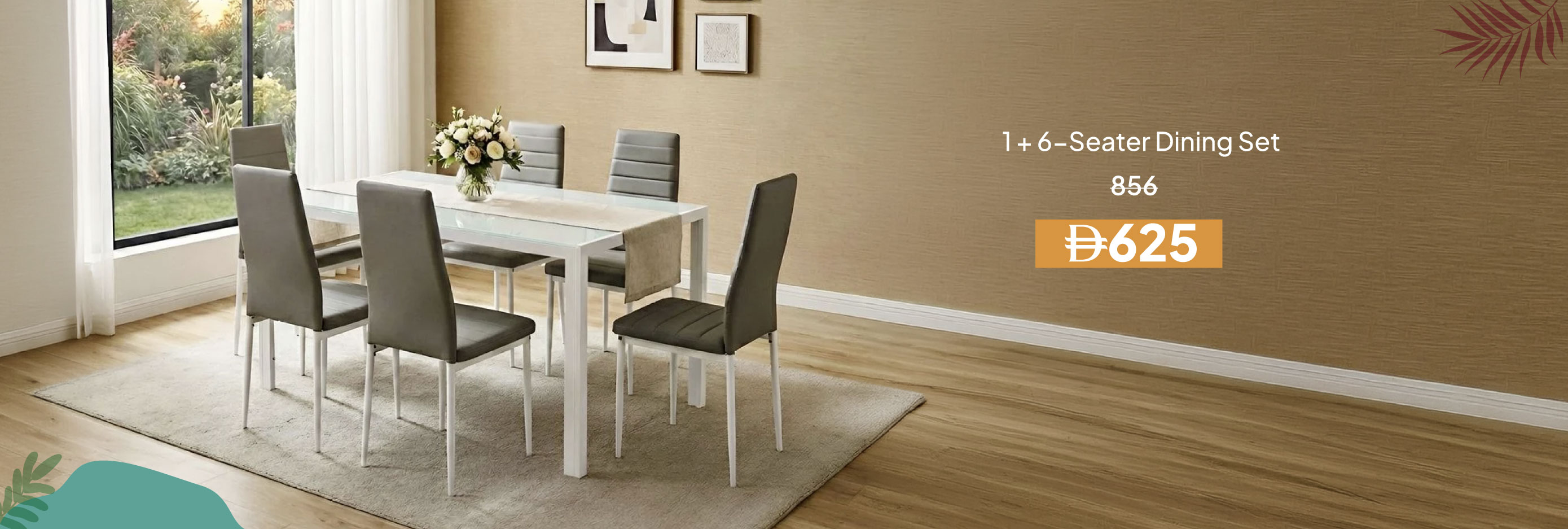 SRSU26-DR-CB-1 +6-Seater Dining Set